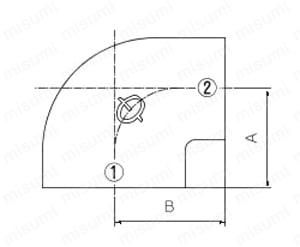 鋼管用継手 ねじ込み式管継手 径違いエルボ Alt;外形図01