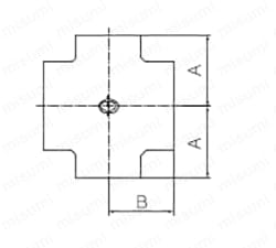 鋼管用継手 ねじ込み式管継手 四方径違いクロス Alt:外形図01