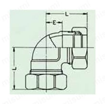 MRジョイントII エルボ L BRT(バンド付き)外形図