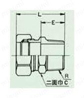 MRジョイントII おすアダプター AP BRT(バンド付き)外形図