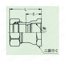 MRジョイントII めすアダプター AQ BRT(バンド付き)外形図