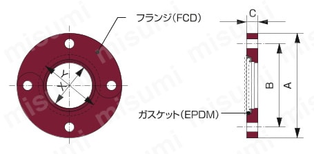 トップフランジ FL-10 外形図