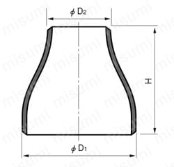 溶接式管継手 レジューサ （同心） 外形図