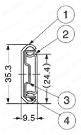スライドレール 軽荷重 3/4トラベル 203（光沢クロメート処理）:関連画像