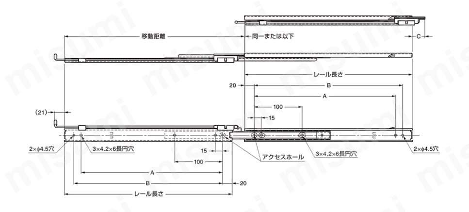 スライドレール デュアルフリップロックタイプ C2731FL:関連画像