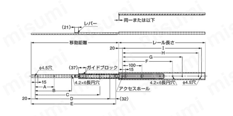 スライドレール 軽荷重 フルトラベル 3273 | 日本アキュライド