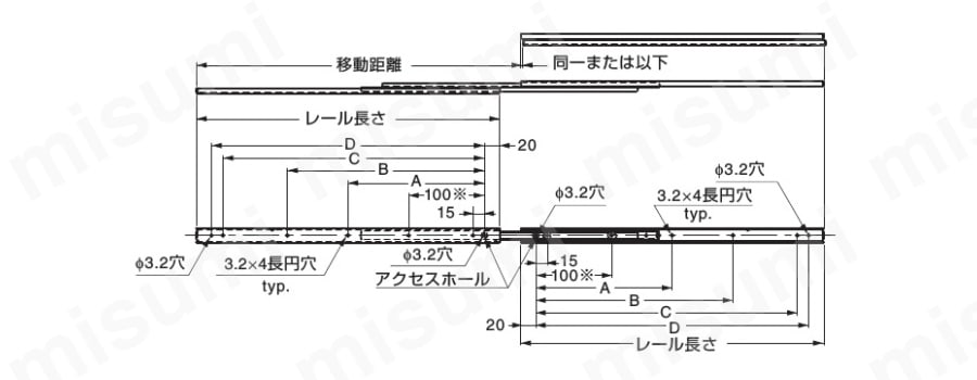 スライドレール 軽荷重 フルトラベル 2431 | 日本アキュライド