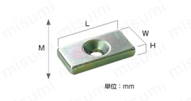 1-NC20L | ネオジ磁石 プレートキャッチ角型 | マグナ | ミスミ | 310-3196
