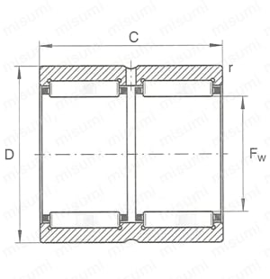 針状ころ軸受 外形図3