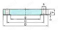 ステンレス鋼製 上水 閉止フランジ 全面座 F12 SUSF304 外形図
