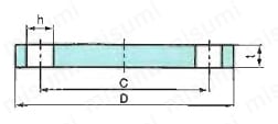 ステンレス鋼製 閉止フランジ 全面座 JIS10K SUSF316 外形図