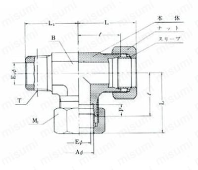 ステンレス鋼用 SUS304 サービスチーズ（オス） STR 外形図