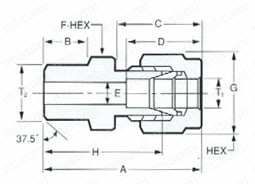 ステンレス鋼用 SUS316  MWC O.Dハーフユニオン 外形図