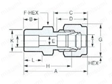 ステンレス鋼用 SUS316 SWC S.Wハーフユニオン 外形図