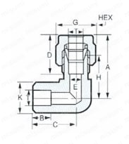 ステンレス鋼用 SUS316 SWE S.Wハーフエルボ 外形図