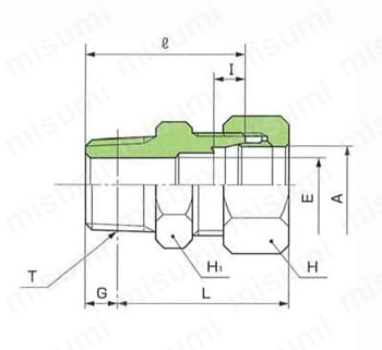 炭素鋼用 ハーフユニオン S 外形図