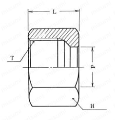 銅管用 B型くい込継手 GN型 NUT 外形図