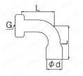 銅管継手 給湯用 銅管水栓エルボ 外形図01