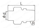 銅管継手 給湯用 銅管水栓エルボ 外形図01