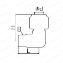 銅管継手 フレアー式銅管用継手（冷媒対応品） フレアー式片ネジエルボ 外形図