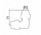 銅管継手 フレアー式銅管用継手（冷媒対応品） フレアー式エルボ 外形図