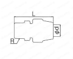 銅管継手 フレアー式銅管用継手 フレアー式外ネジアダプタ 外形図