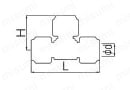 銅管継手 フレアー式銅管用継手 片ネジエルボ 外形図01