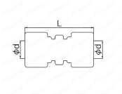 銅管継手 ソロバン玉リング式銅管用継手 ソロバン玉リング入ソケット 外形図