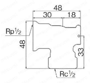 パイプ・継手・配管用副資材 給水配管用継手 内ネジ座付水栓エルボMK87 外形図