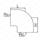 給水配管用 メッキ付継手 エルボ 外形図