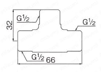 パイプ・継手・配管用副資材 給水配管用継手 メッキ付継手 外ネジチーズM149GM1 外形図