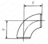 溶接式管継手90°エルボ 外形図