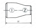 溶接式管継手同心レジューサ1型 外形図