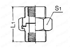 ステンレス鋼製ねじ込み継手 ユニオン U 外形図01