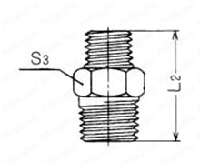 SCS14-6RN-3/8X1/8B | ステンレス鋼製ねじ込み継手 径違いニップル 6RN