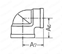 ステンレス鋼製ねじ込み継手 径違いエルボ RL 外形図01
