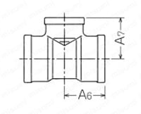ステンレス鋼製ねじ込み継手 径違いチーズ RT 外形図01