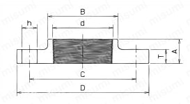 ステンレス鋼製ねじ込み継手 JIS 5K ねじ込みフランジ 5SF 外形図01