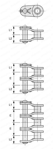 チェーンオフセットリンク 外形図