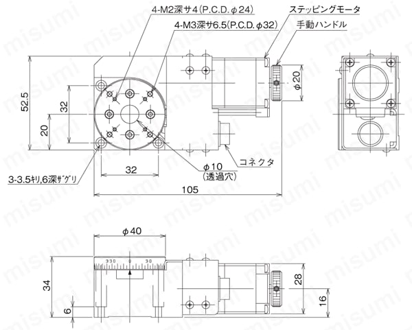 ARS-7036-GM | 回転ステージ（自動ステージ） | 中央精機 | MISUMI(ミスミ)