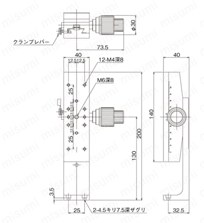 LV-L | DT Z軸ステージ（手動ステージ） | 中央精機 | MISUMI(ミスミ)