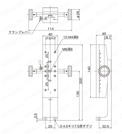 LV-L | DT Z軸ステージ（手動ステージ） | 中央精機 | MISUMI(ミスミ)