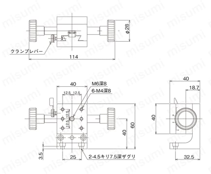 LV-S | DT Z軸ステージ（手動ステージ） | 中央精機 | MISUMI(ミスミ)