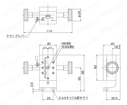 DT Z軸ステージ（手動ステージ） | 中央精機 | MISUMI(ミスミ)