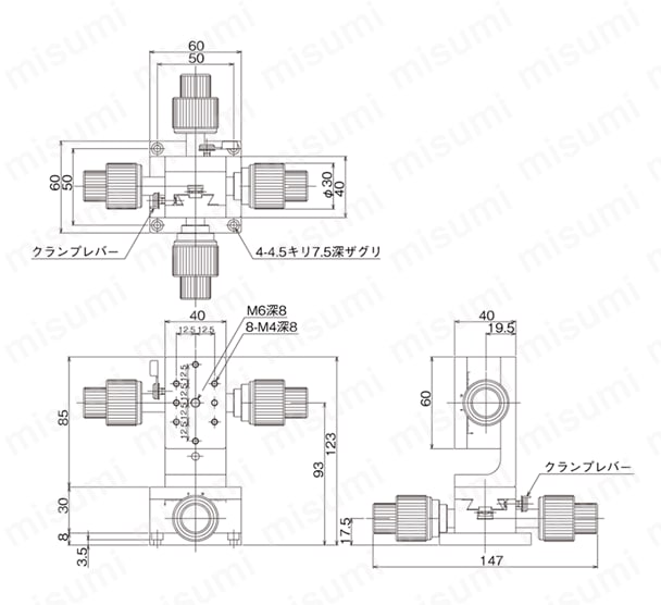 DT XZ軸ステージ（手動ステージ） 外形図23