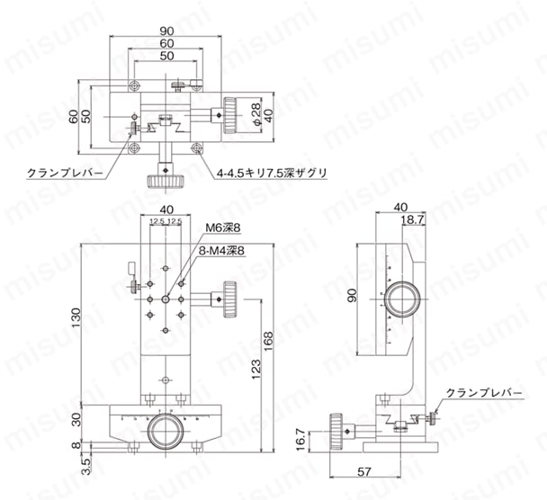 LM-612S | DT XZ軸ステージ（手動ステージ） | 中央精機 | MISUMI(ミスミ)