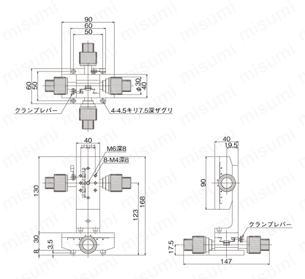 DT XZ軸ステージ（手動ステージ） 外形図31