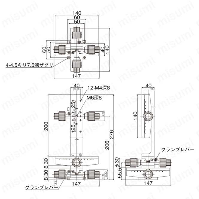 DT XYZ軸ステージ（手動ステージ） | 中央精機 | MISUMI(ミスミ)