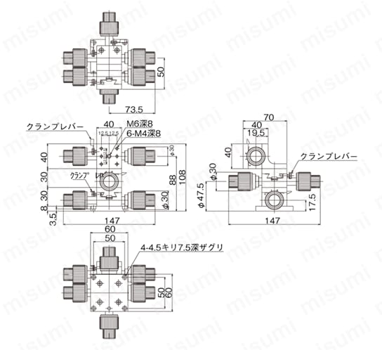 DT XYZ軸ステージ（手動ステージ） | 中央精機 | MISUMI(ミスミ)