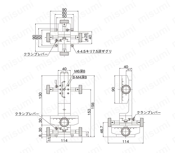 DT XYZ軸ステージ（手動ステージ） 外形図29